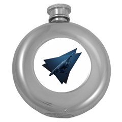 Blue Whales Round Hip Flask (5 Oz) by goljakoff