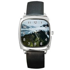 Mountain Landscape Square Metal Watch by goljakoff