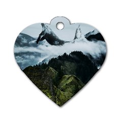 Blue Whales Dream Dog Tag Heart (one Side) by goljakoff
