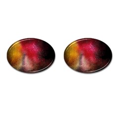 Red Galaxy Paint Cufflinks (oval) by goljakoff