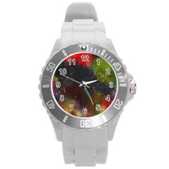 Color Splashes Round Plastic Sport Watch (l) by goljakoff