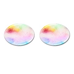 Rainbow Splashes Cufflinks (oval) by goljakoff