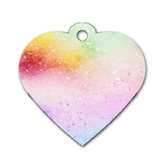 Rainbow Splashes Dog Tag Heart (two Sides) by goljakoff