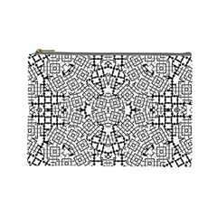 Modern Black And White Geometric Print Cosmetic Bag (large) by dflcprintsclothing