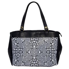 Modern Black And White Geometric Print Oversize Office Handbag by dflcprintsclothing