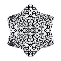 Modern Black And White Geometric Print Snowflake Ornament (two Sides) by dflcprintsclothing