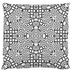 Modern Black And White Geometric Print Large Cushion Case (one Side) by dflcprintsclothing