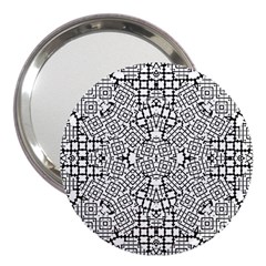 Modern Black And White Geometric Print 3  Handbag Mirrors by dflcprintsclothing