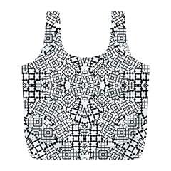 Modern Black And White Geometric Print Full Print Recycle Bag (l) by dflcprintsclothing