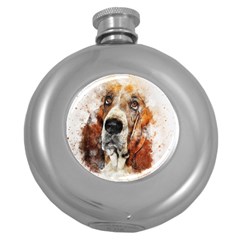 Dog Round Hip Flask (5 Oz) by goljakoff