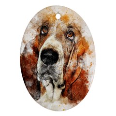 Dog Oval Ornament (two Sides)