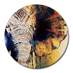 Elephant Mandala Round Mousepads by goljakoff