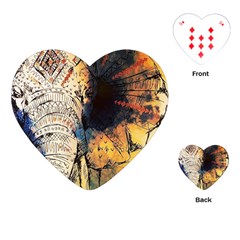 Elephant Mandala Playing Cards Single Design (heart) by goljakoff