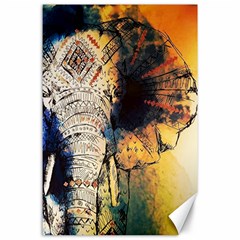 Elephant Mandala Canvas 24  X 36  by goljakoff