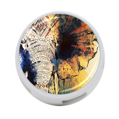 Elephant Mandala 4-port Usb Hub (one Side) by goljakoff