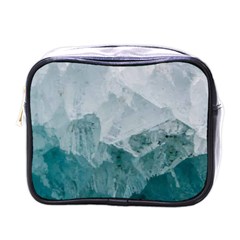 Blue Green Waves Mini Toiletries Bag (one Side) by goljakoff
