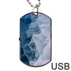 Blue Waves Dog Tag Usb Flash (one Side) by goljakoff