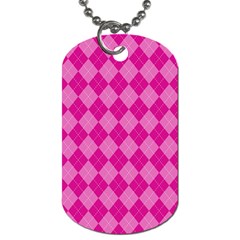 Pink Diamond Pattern Dog Tag (one Side) by ArtsyWishy