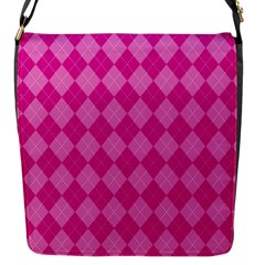 Pink Diamond Pattern Flap Closure Messenger Bag (s) by ArtsyWishy