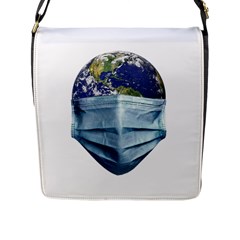 Earth With Face Mask Pandemic Concept Flap Closure Messenger Bag (l) by dflcprintsclothing