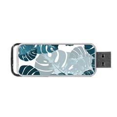 Monstera Leaves Background Portable Usb Flash (two Sides) by Alisyart