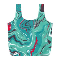 Green Vivid Marble Pattern 2 Full Print Recycle Bag (l) by goljakoff