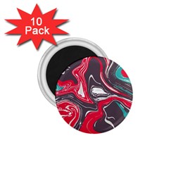 Red Vivid Marble Pattern 3 1 75  Magnets (10 Pack)  by goljakoff