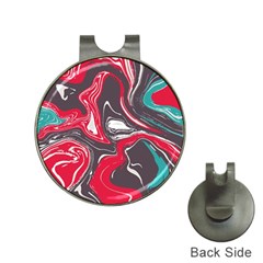 Red Vivid Marble Pattern 3 Hat Clips With Golf Markers by goljakoff
