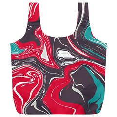 Red Vivid Marble Pattern 3 Full Print Recycle Bag (xl) by goljakoff