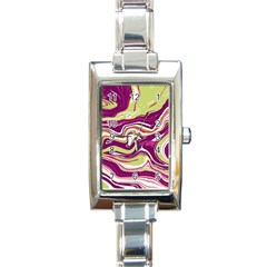 Purple Vivid Marble Pattern Rectangle Italian Charm Watch by goljakoff