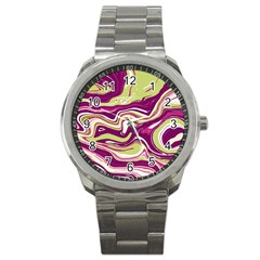 Purple Vivid Marble Pattern Sport Metal Watch by goljakoff