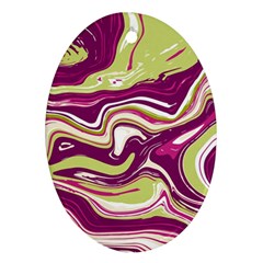 Purple Vivid Marble Pattern Oval Ornament (two Sides)