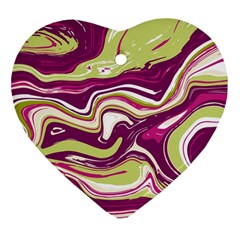 Purple Vivid Marble Pattern Heart Ornament (two Sides) by goljakoff