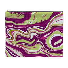 Purple Vivid Marble Pattern Cosmetic Bag (xl) by goljakoff