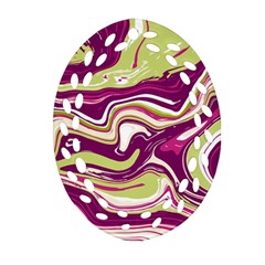 Purple Vivid Marble Pattern Oval Filigree Ornament (two Sides) by goljakoff