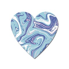 Blue Vivid Marble Pattern Heart Magnet by goljakoff