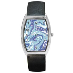 Blue Vivid Marble Pattern Barrel Style Metal Watch by goljakoff