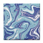 Blue Vivid Marble Pattern Face Towel Front