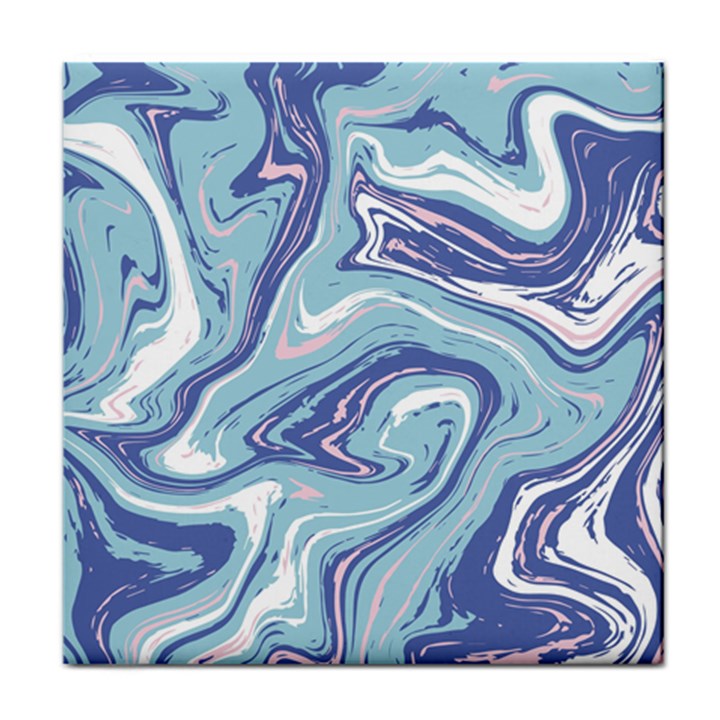 Blue Vivid Marble Pattern Face Towel