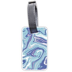 Blue Vivid Marble Pattern Luggage Tag (one Side) by goljakoff
