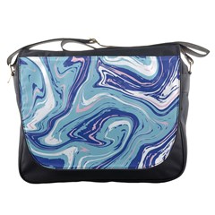 Blue Vivid Marble Pattern Messenger Bag by goljakoff