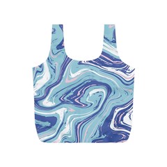 Blue Vivid Marble Pattern Full Print Recycle Bag (s) by goljakoff