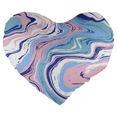 Rose And Blue Vivid Marble Pattern 11 Large 19  Premium Flano Heart Shape Cushions by goljakoff