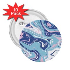 Blue Vivid Marble Pattern 12 2 25  Buttons (10 Pack)  by goljakoff