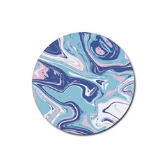 Blue Vivid Marble Pattern 12 Rubber Round Coaster (4 Pack)  by goljakoff