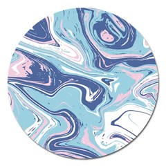 Blue Vivid Marble Pattern 12 Magnet 5  (round) by goljakoff