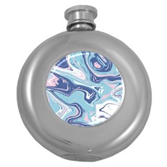 Blue Vivid Marble Pattern 12 Round Hip Flask (5 Oz) by goljakoff