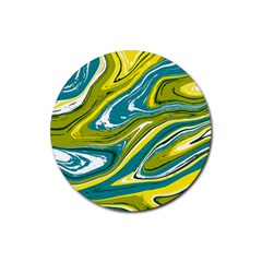 Vector Vivid Marble Pattern 13 Rubber Coaster (round) 