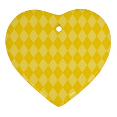 Yellow Diamonds Ornament (heart)