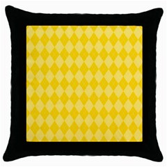 Yellow Diamonds Throw Pillow Case (black)